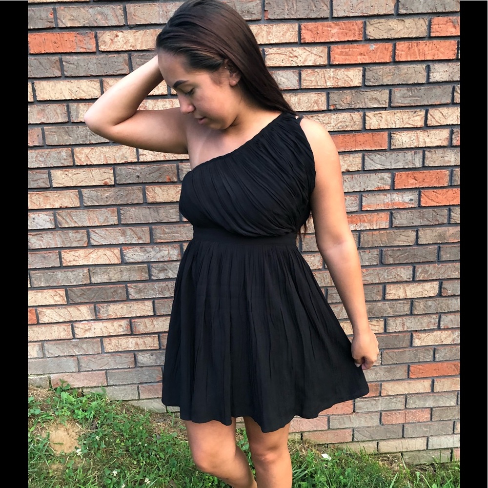 ANTHROPOLOGIE KIMCHI BLUE BLACK DRESS SMALL anthro